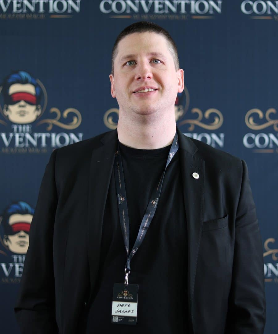 Pete James, professional magician and owner of UK Magic Studios, at the Alakazam Magic Convention 2026
